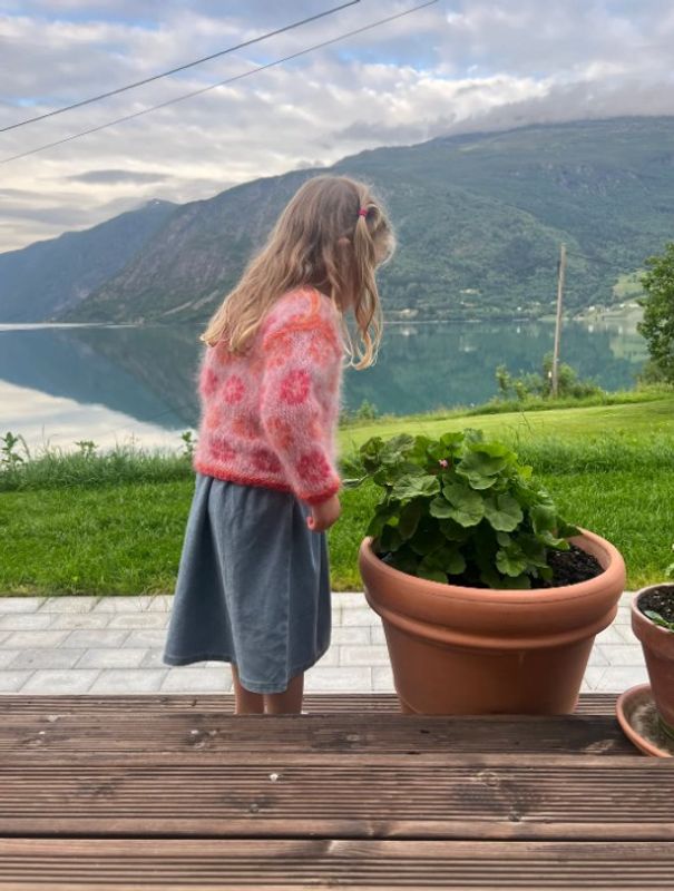 Mini Mari Sweater - Blomme/hvit