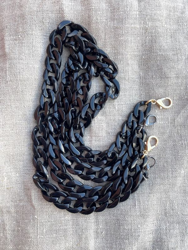 Lenke svart smal, 60 cm