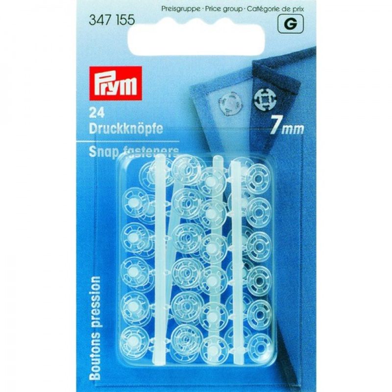 Trykknapper transparent 7 mm