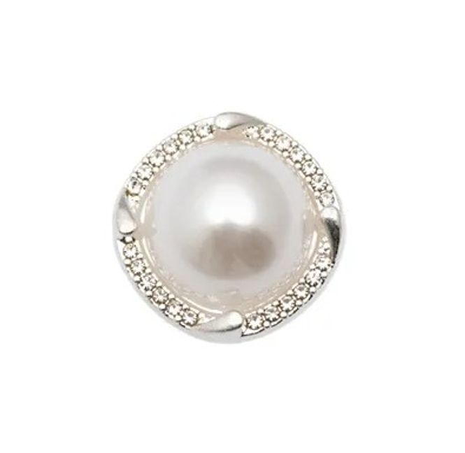 Hovedbilde Knapp 18mm Metall/perle/sølv