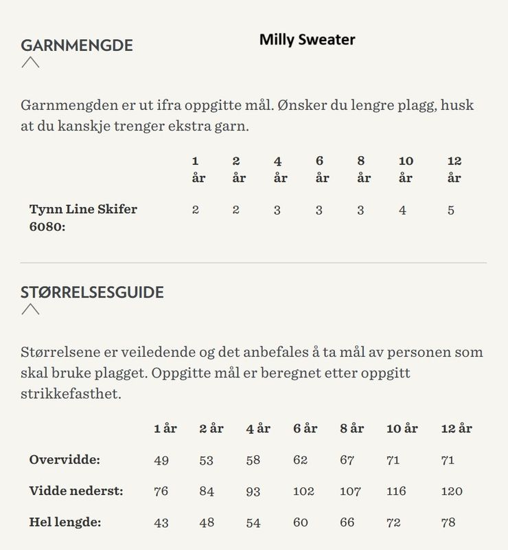 Milly Skirt (kort og langt) og Milly Sweater - 2404 nr.8a, 8b og