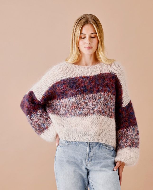 Sweater med brede striper