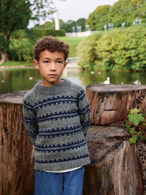Ridge Sweater Junior - Atlas/Børstet Alpakka