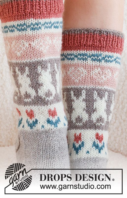 Påskesokker Dancing Bunny Socks beige/rosa