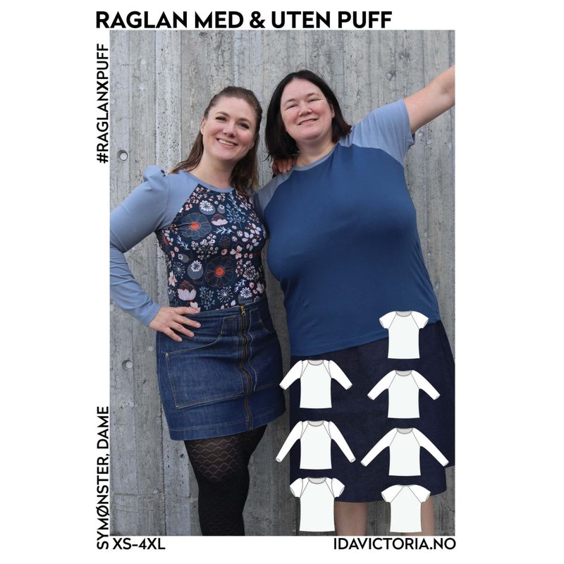 Raglan med & uten puff (XS-4XL) -Papir